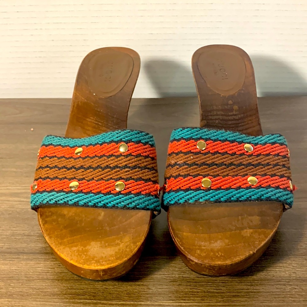 Gucci wood sandals size Advertised as 7, narrow size 7 or 6/6.5